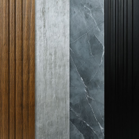 Close-Up Of Four Distinct Vertical Panels With Unique Textures